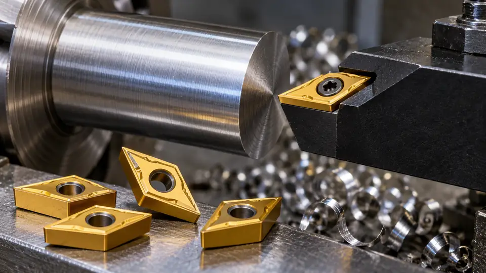 Carbide turning inserts and a lathe tool holder